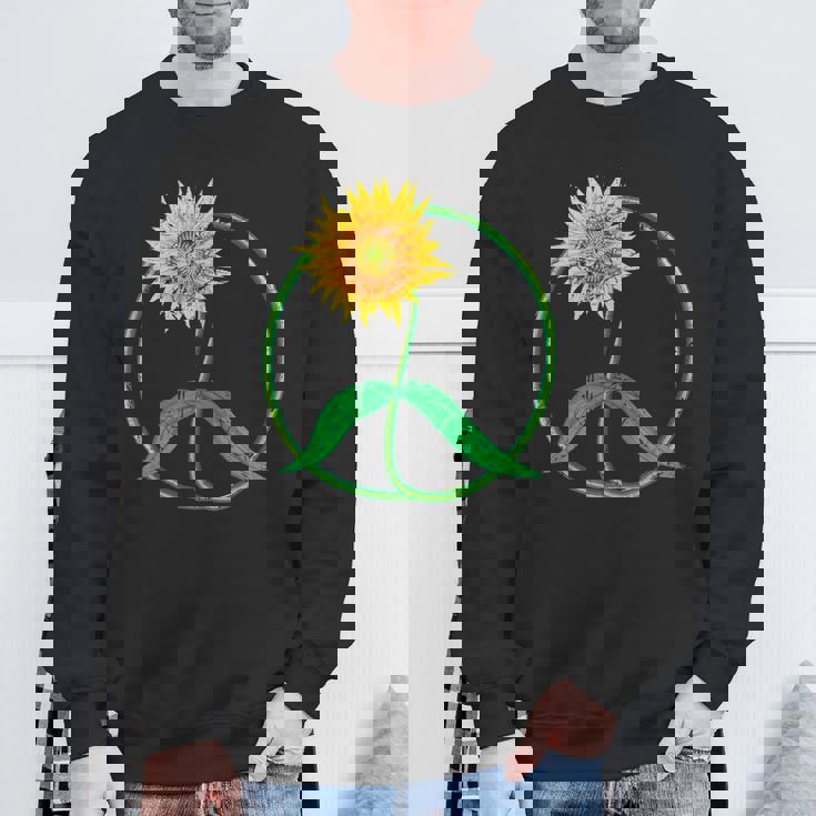 Signe De Paix Tournesol 60S 70S Hippie Fleur Symbole De Paix Sweater e Cadeaux pour les vieillards