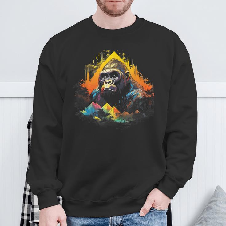 Silverback Gorilla Monkey Animal Sweatshirt Geschenke für alte Männer