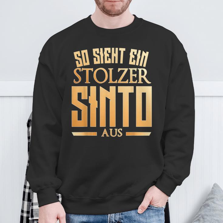 Sinto Sinti Origin So Sieht Ein Stolzer Sinto Aus Sweatshirt Geschenke für alte Männer