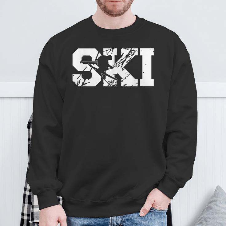 Ski Fahren Alpen Piste Ski Skiurlaub Berge Sweatshirt Geschenke für alte Männer