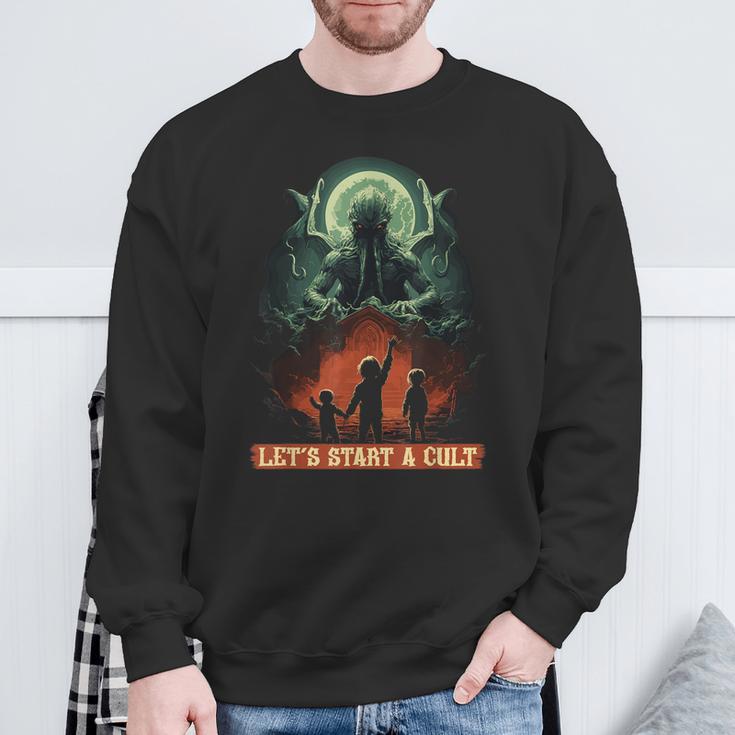 Lets Start A Cultintage Cosmic Horror Cthulhu Cult Sweatshirt Geschenke für alte Männer