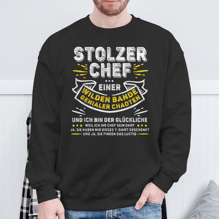 Stolzer Chef Einer Genialen Chaos Gang Saying Sweatshirt Geschenke für alte Männer