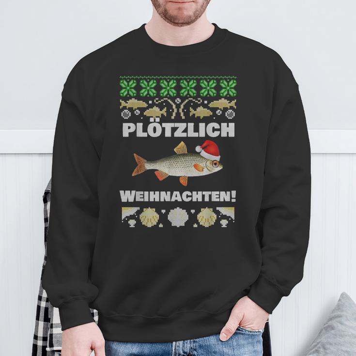 Suötzlich Christmas Fishing Plötz Red Eye Fish Sweatshirt Geschenke für alte Männer