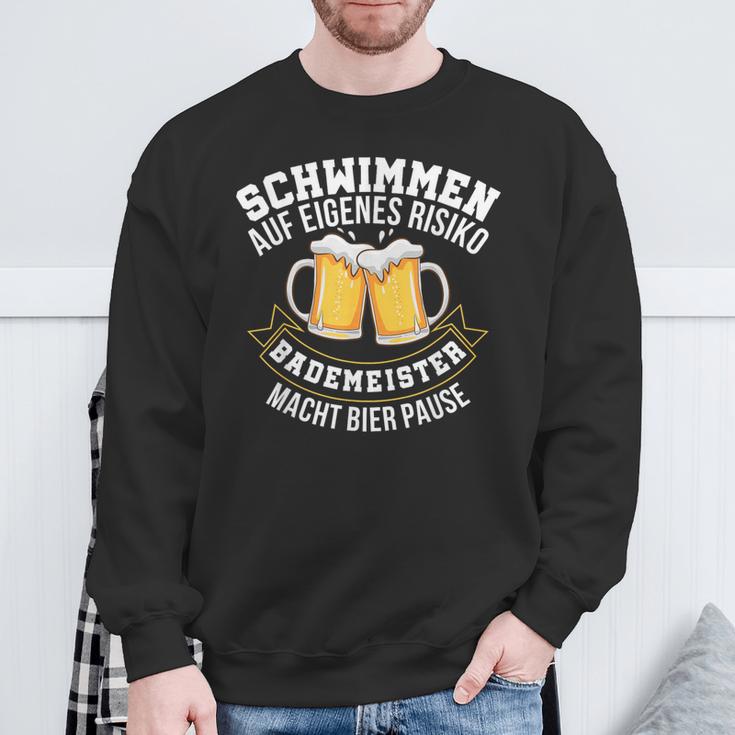 Swimming On Own Danger Pause Pool Boy Swimming Sweatshirt Geschenke für alte Männer