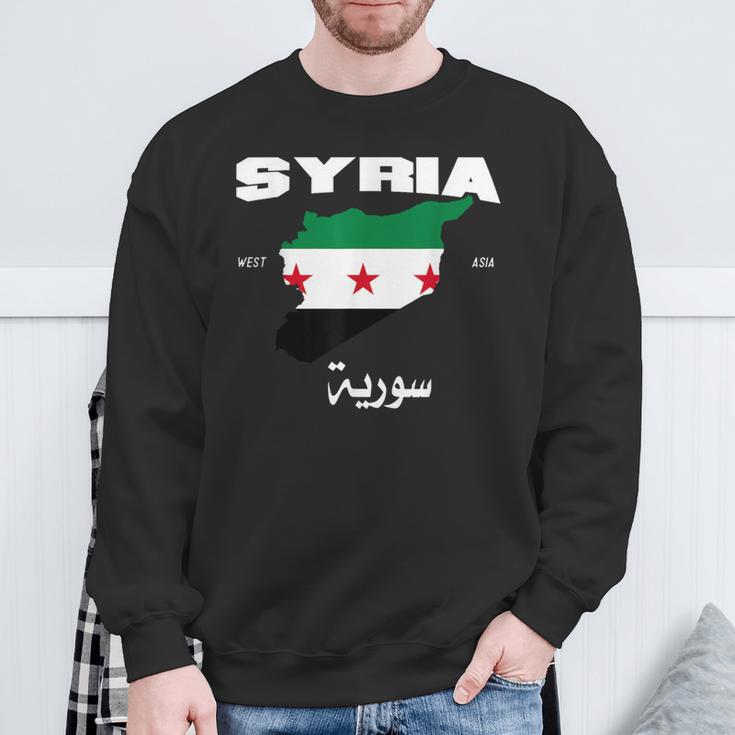 Syrian Revolution Flag Map Syria Situation Of Syria Sweatshirt Geschenke für alte Männer