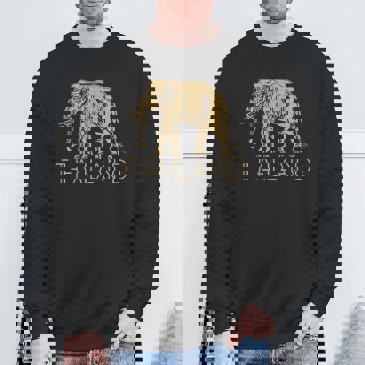 THAILAND ELEPHANT SYMBOL SIAM FLAG THAI EMBLEM Sweatshirt Gifts for Old Men