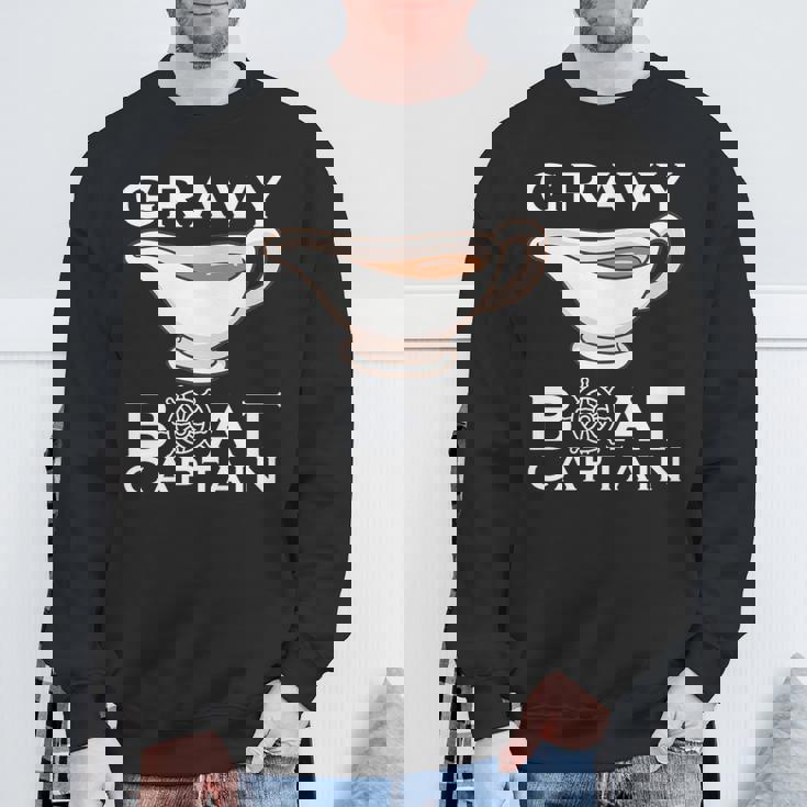 Thanksgiving Gravy Boat Captain I Love Gravy Premium Sweatshirt Gifts for Old Men