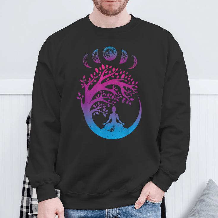 Tree Of Life Spiritual Moon Phases Yoga Sweatshirt Geschenke für alte Männer