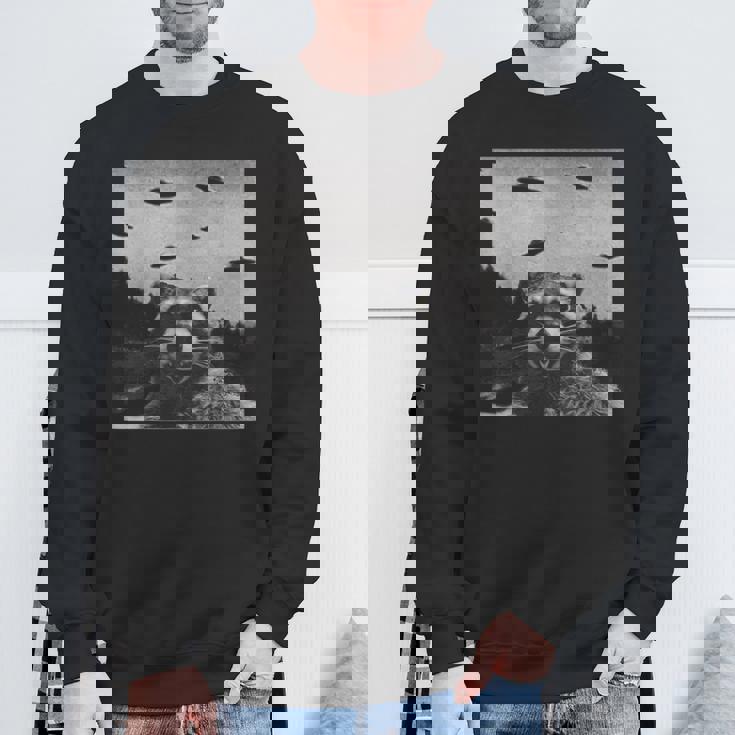UFO Raccoon Sweatshirt | Unisex | Fun Alien Adventure Design Gifts for Old Men