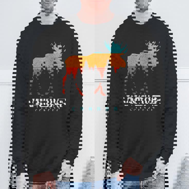 Vancouver Bc Canada Vintage Pride Souvenir Moose Nature Sweatshirt Gifts for Old Men