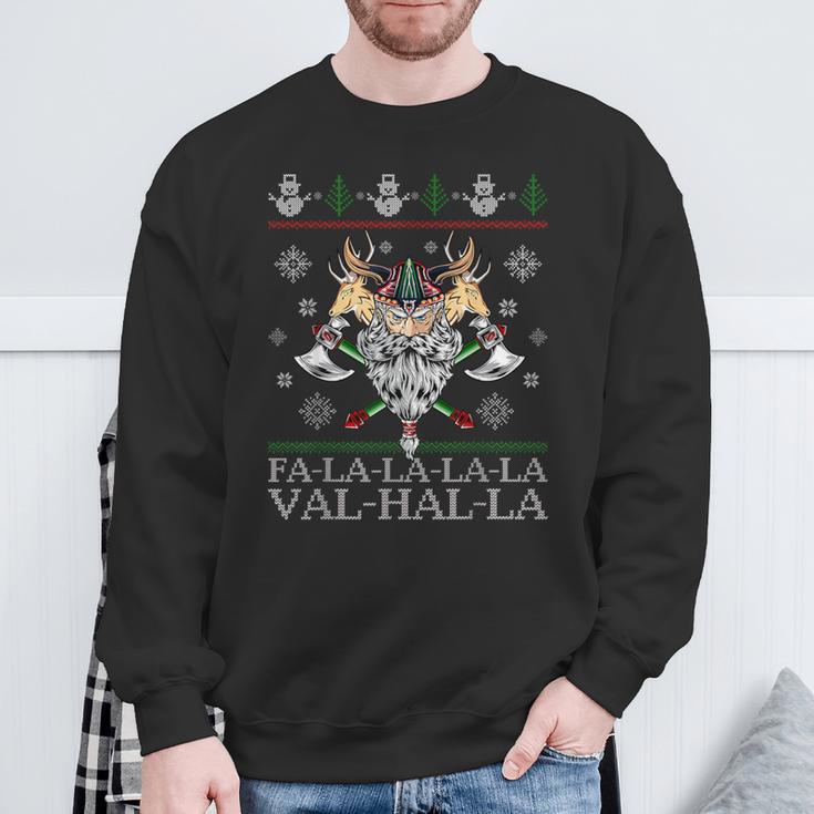 Viking Santaiking Christmas Jumper Falalalaalhalla S Sweatshirt Geschenke für alte Männer