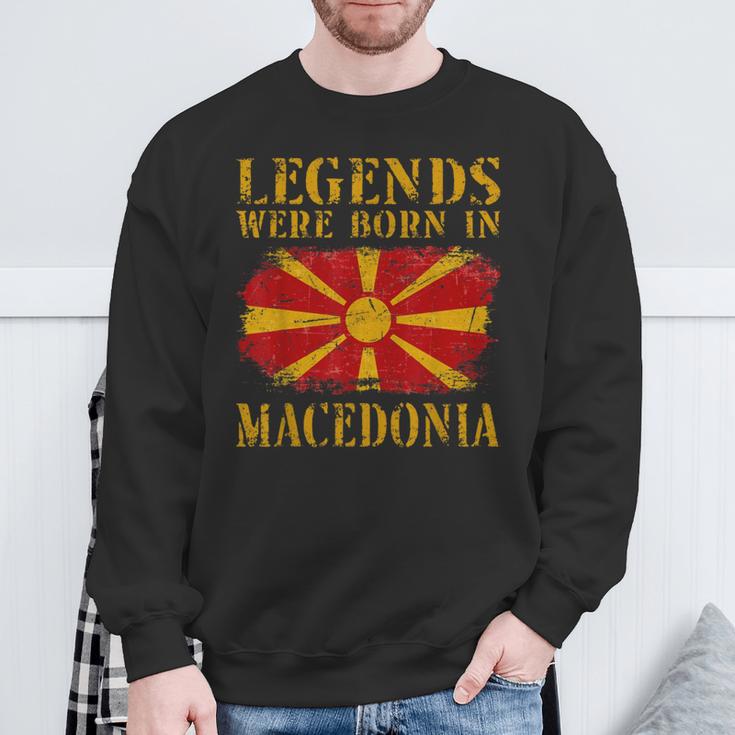 Vintage Macedonian Flag S Sweatshirt Geschenke für alte Männer