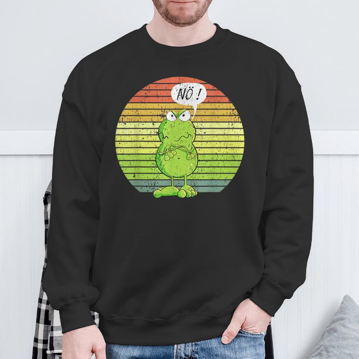 Vintage Statement Frog I Nö Fun I No Retro Sweatshirt Geschenke für alte Männer