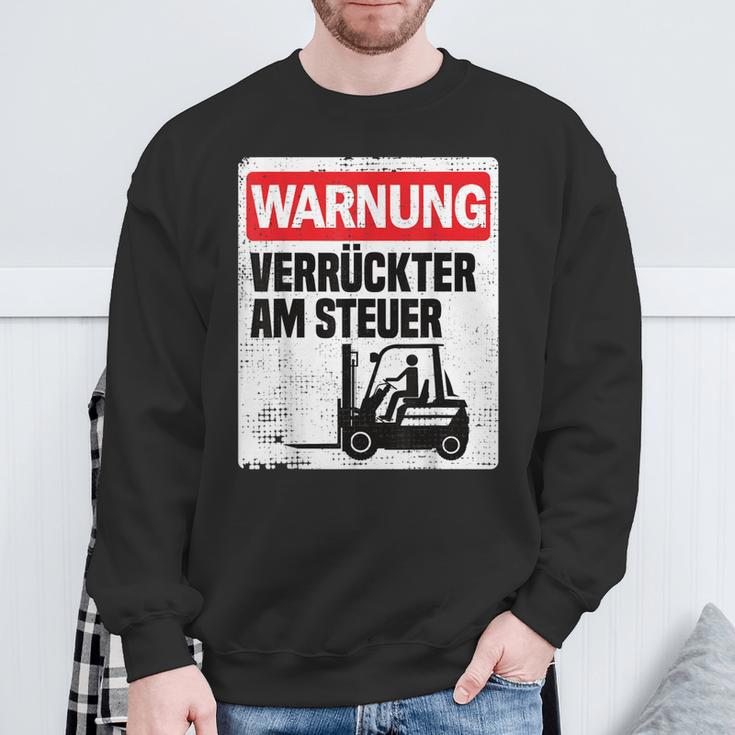 Warning Crazy Forklift S Sweatshirt Geschenke für alte Männer