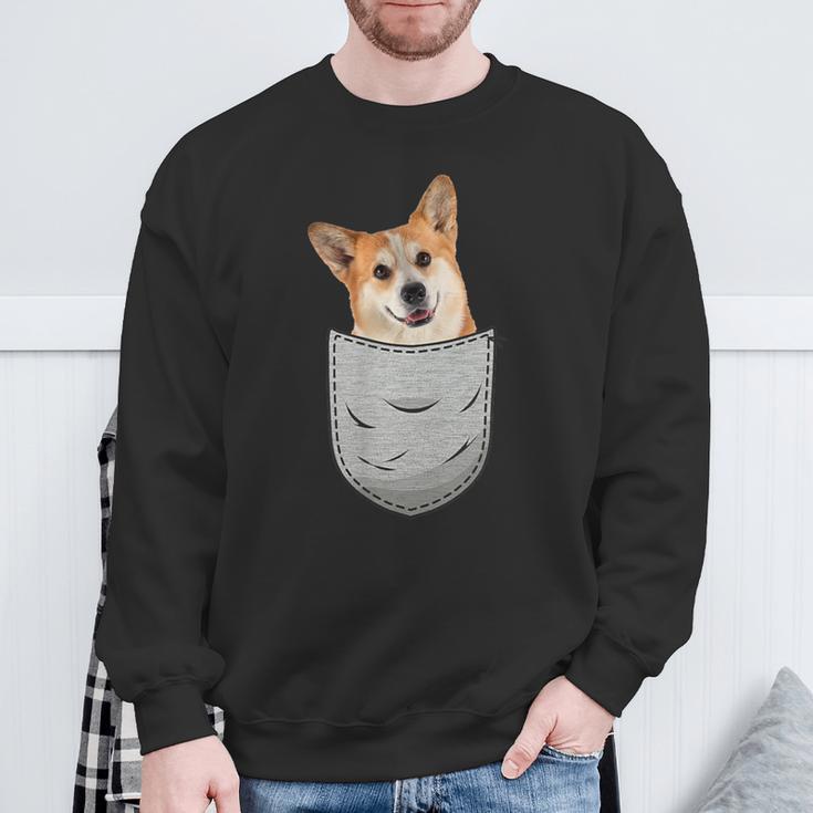 Welsh Corgi Pembroke Chest Pocket For Dog Owners Sweatshirt Geschenke für alte Männer