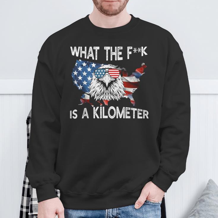 Wtf What The Is A Kilometer George Washington 4Th Of July Sweatshirt Geschenke für alte Männer