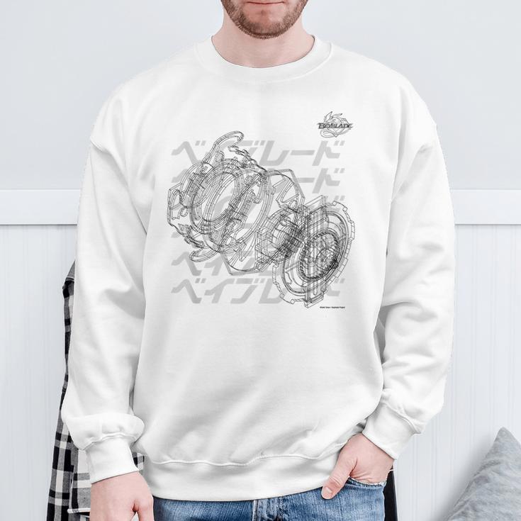 Beyblade Schematic Bey B&W Sweatshirt Geschenke für alte Männer