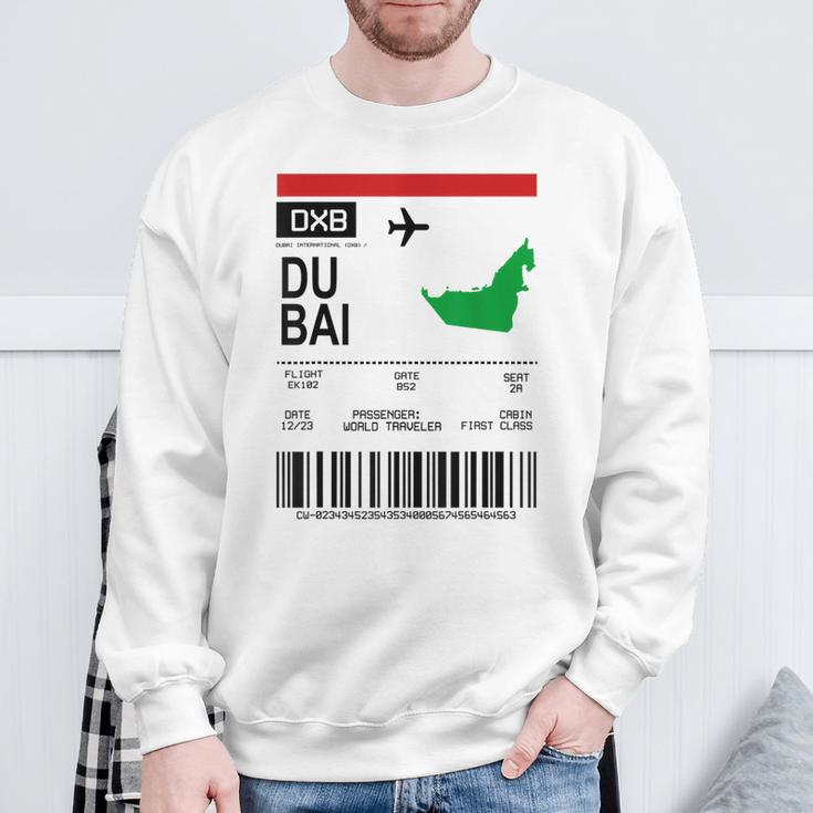 Board Ticket Dubai Dxb Airport Passenger Flight S Sweatshirt Geschenke für alte Männer