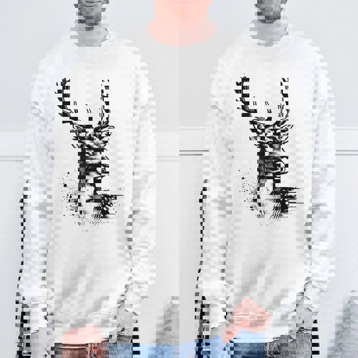 Chasseur Daim Cerf Motiv Chasse Chasseur Sweater e Cadeaux pour les vieillards