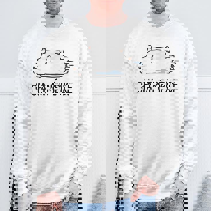 Chat Humour Cadeau Chat M'épuise Sweater e Cadeaux pour les vieillards