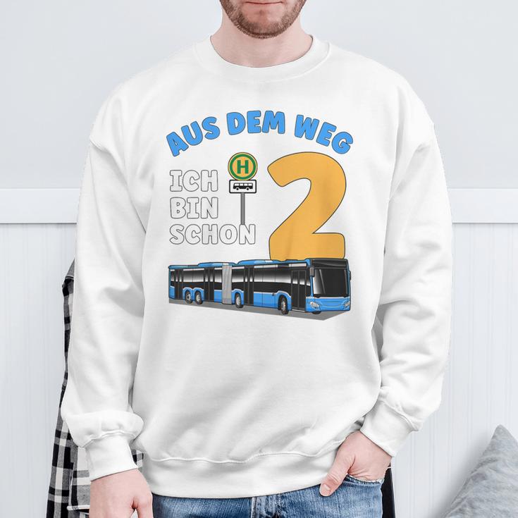 Children's 2 Years Boy Little Bus Driver 2Nd Birthday Bus Articulated Bus Sweatshirt Geschenke für alte Männer