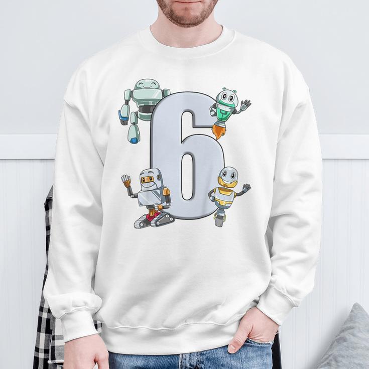 Children's 6 Years Birthday Robot And Technology Sweatshirt Geschenke für alte Männer