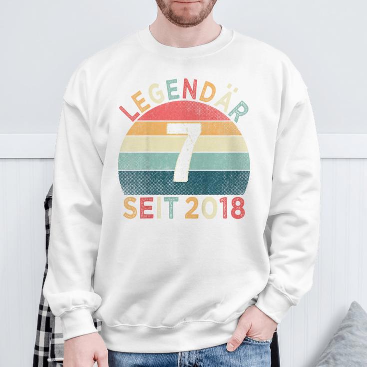 Children's 7Th Birthday Legendary Since 2018Intage 7 Years Old Sweatshirt Geschenke für alte Männer