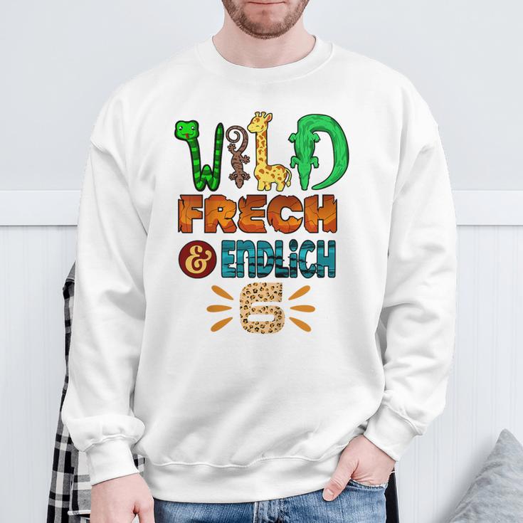 Children's Wild Cheeky And Finally 6 Years Birthday Sweatshirt Geschenke für alte Männer