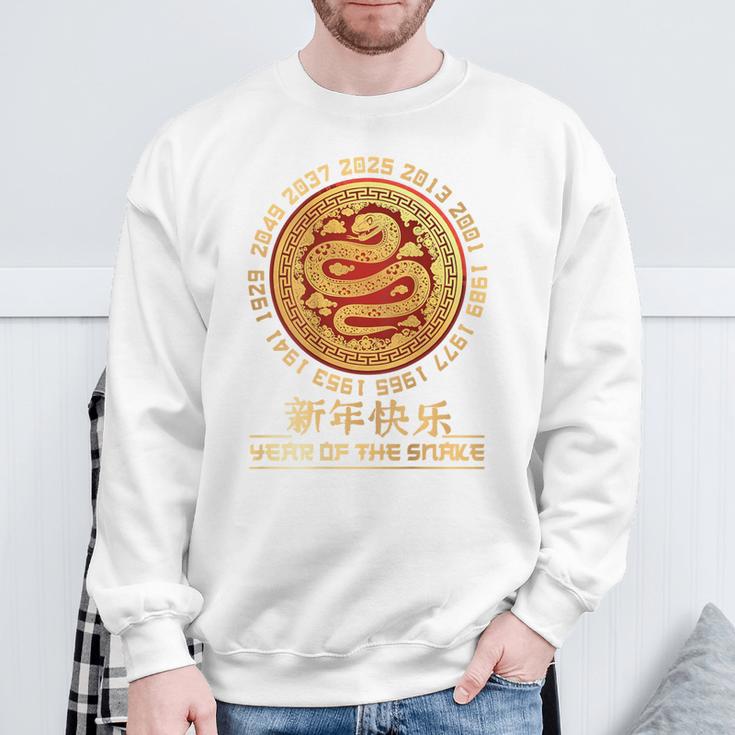 Chinese New Year 2025 Year Of The Snake On Back Sweatshirt Geschenke für alte Männer