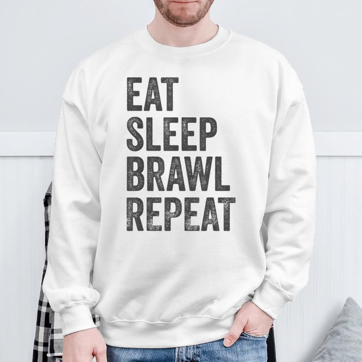 Eat Sleep Brawl Repeat Brawler ideo Player Gray Sweatshirt Geschenke für alte Männer