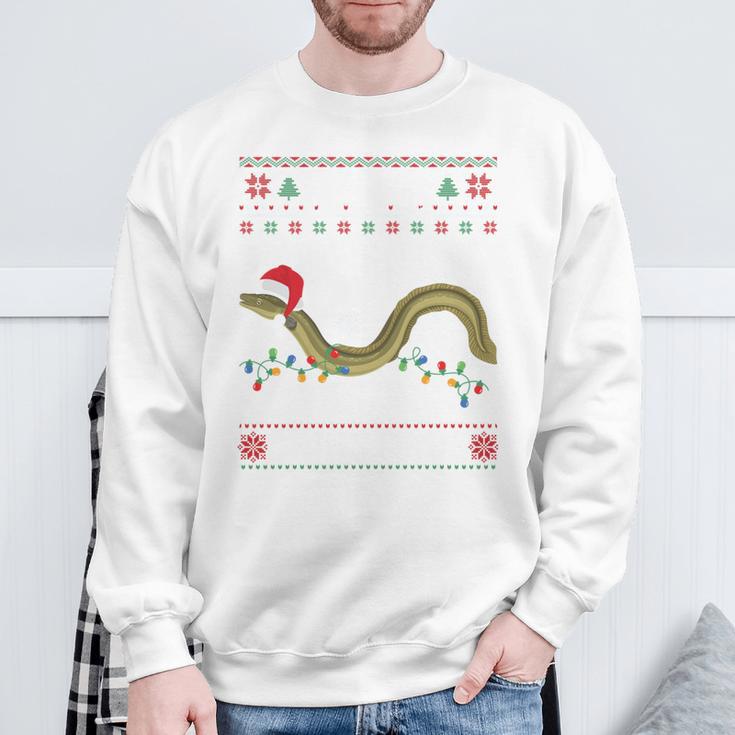 Eel I Want For Christmas I Angler Ugly Christmas Sweater Sweatshirt Geschenke für alte Männer