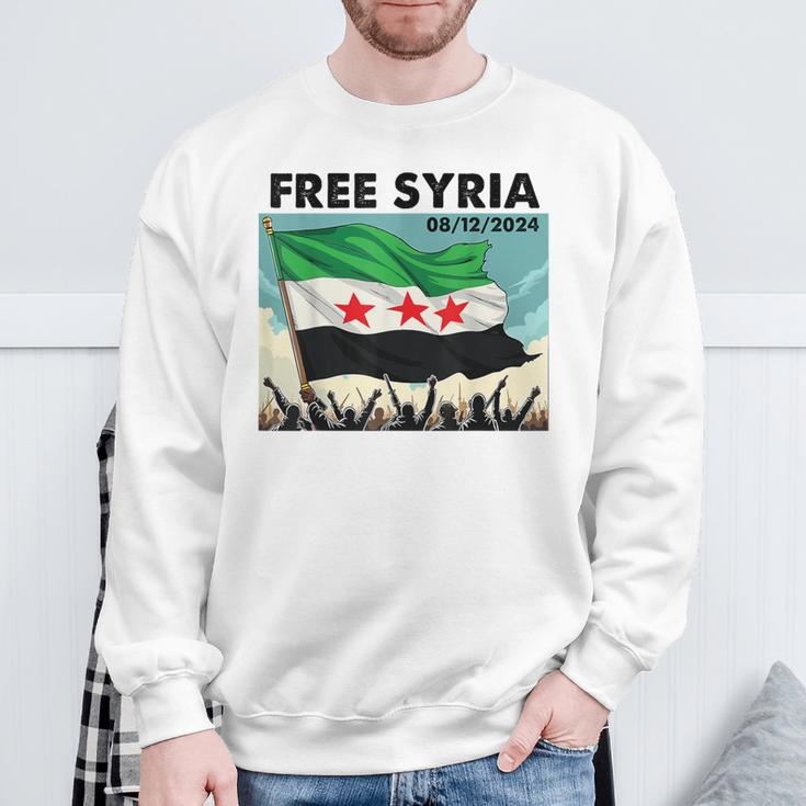 Free Syria Syria Revolution Freedon Flag Blue Sweatshirt Geschenke für alte Männer