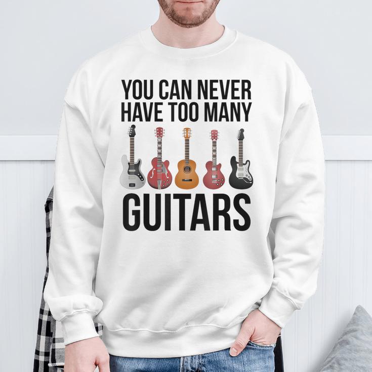 Never Too Many Guitars Guitar Sweatshirt Geschenke für alte Männer