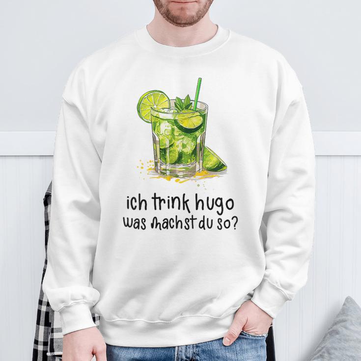 Ich Trink Hugo Was Machst Du So Party Hugo Mädels Sweatshirt Geschenke für alte Männer