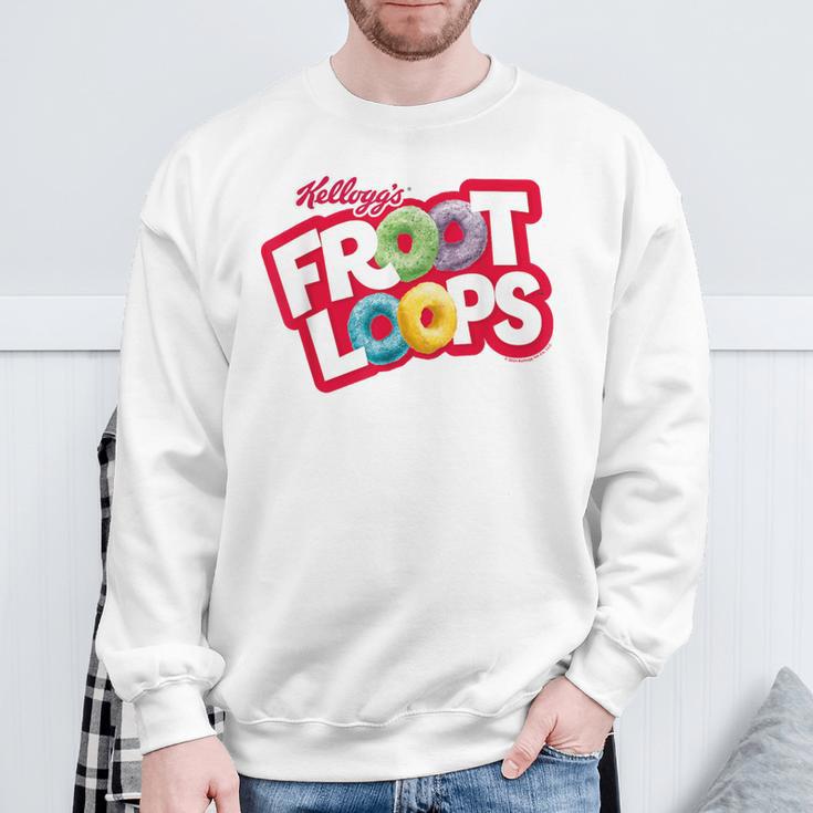 Kellogg's Froot Loops Breakfast Cereal Logo Blue Sweatshirt Geschenke für alte Männer