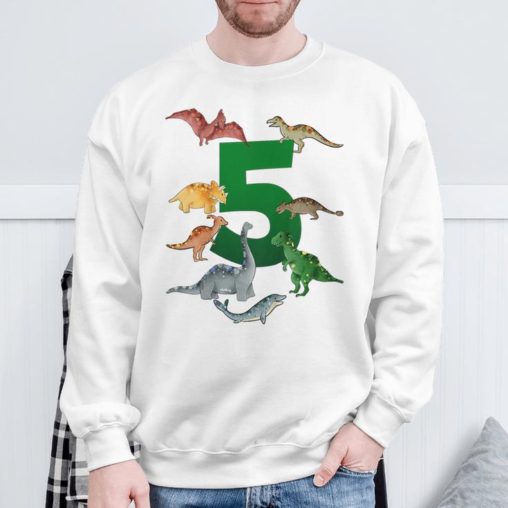 Kinder Geburtstags 5 Jahre Dinosaurier Dino 5 Geburtstag Sweatshirt Geschenke für alte Männer