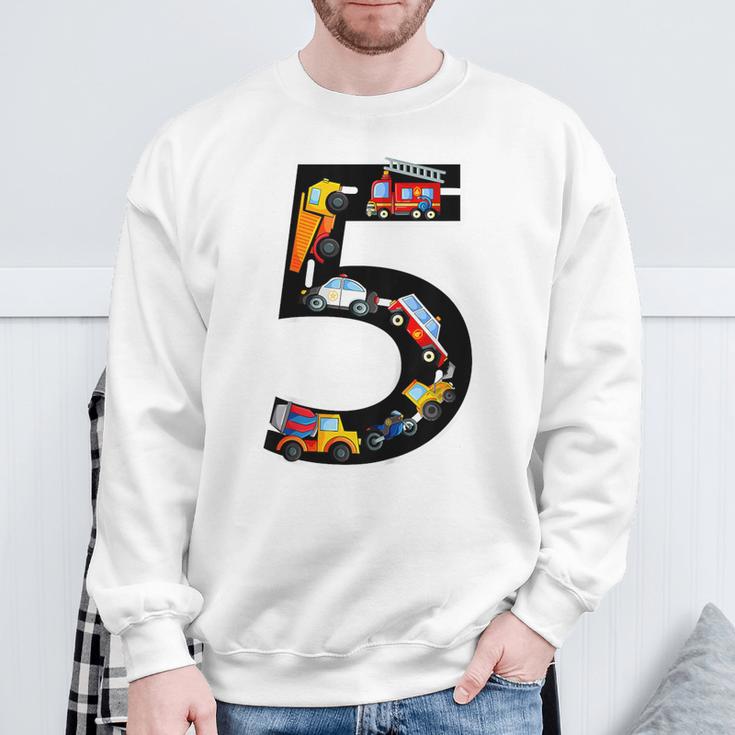 Kinder Geburtstags 5 Jahre Fahrzeuge Jungen 5 Geburtstag Sweatshirt Geschenke für alte Männer