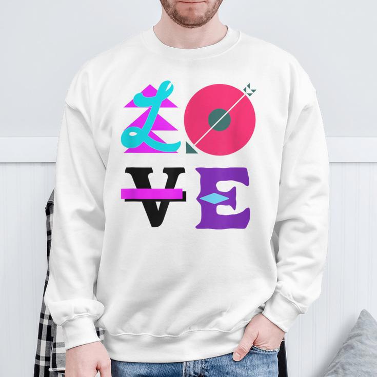 Love Colourful Typography For Creative Individuality Blue Sweatshirt Geschenke für alte Männer