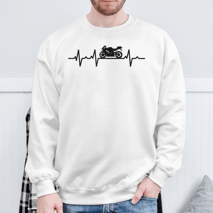 Motorcycle Heartbeat Biker Ecg Heart Rate Motorcycle Biker Sweatshirt Geschenke für alte Männer