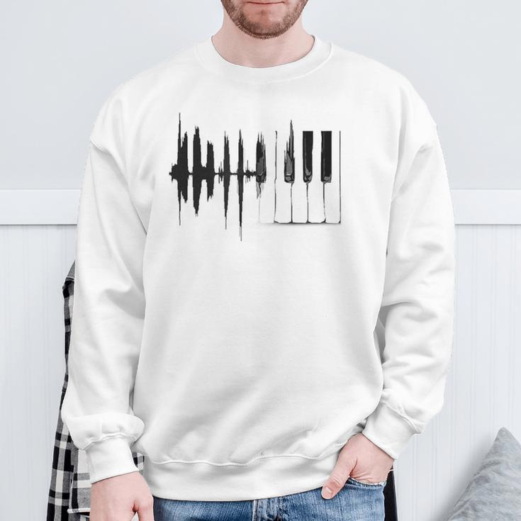 Piano Piano Keys Wings Gray Sweatshirt Geschenke für alte Männer