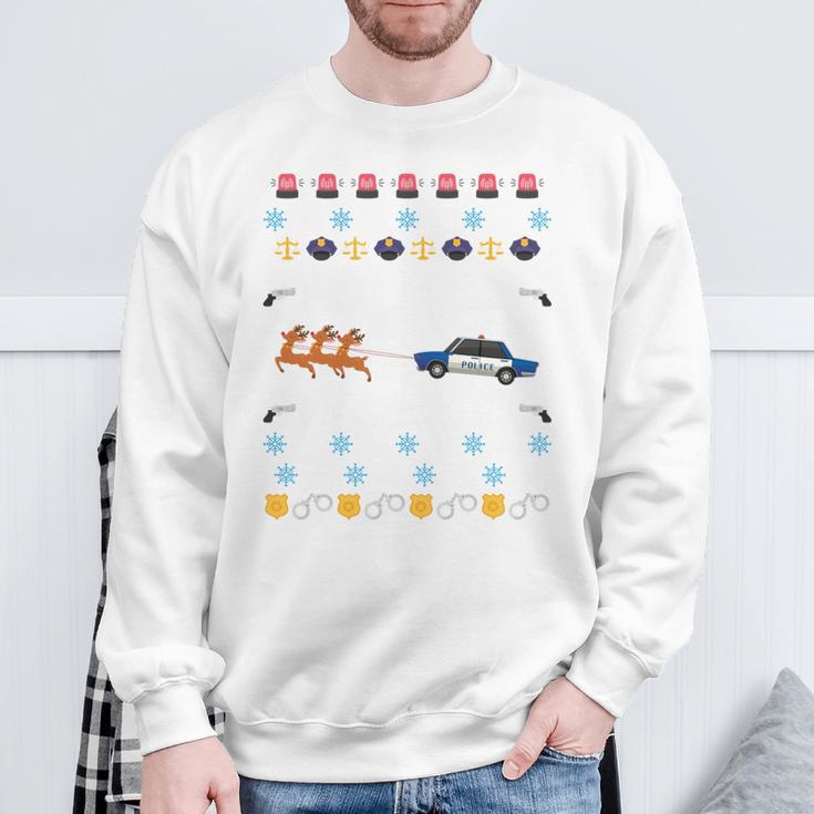 Police Navidad Ugly Christmas Sweater Police Christmas Sweatshirt Geschenke für alte Männer