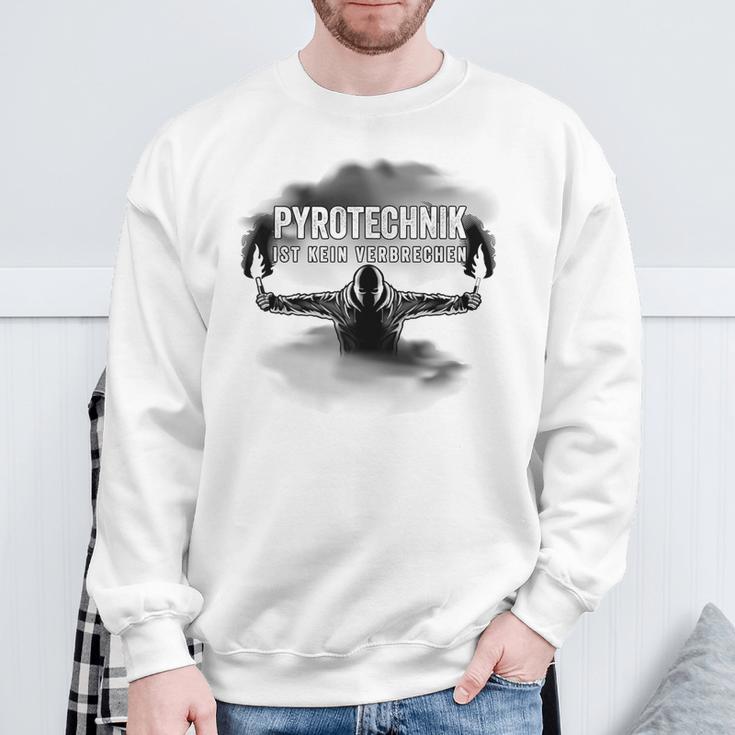 Pyrotechnik Ist Keinerrime Pyro Bengalo Blue Sweatshirt Geschenke für alte Männer