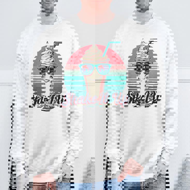 Shake It Up Milkshake Sunglasses Cool Retro Sweatshirt Gifts for Old Men