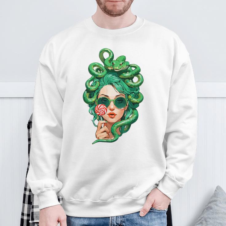 Sunglasses Green Snake Hair Hairstyle Medusa Sweatshirt Geschenke für alte Männer