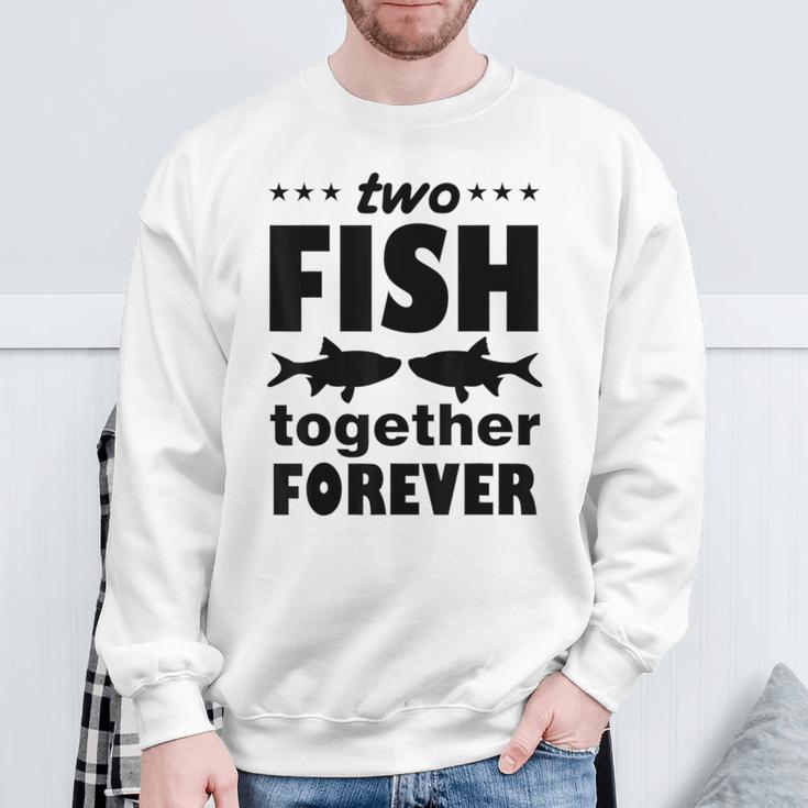 Two Fish Together Forever Angler Sweatshirt Geschenke für alte Männer