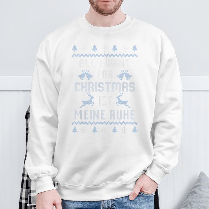 All I Want For Christmas Ist My Rest Blue Sweatshirt Geschenke für alte Männer