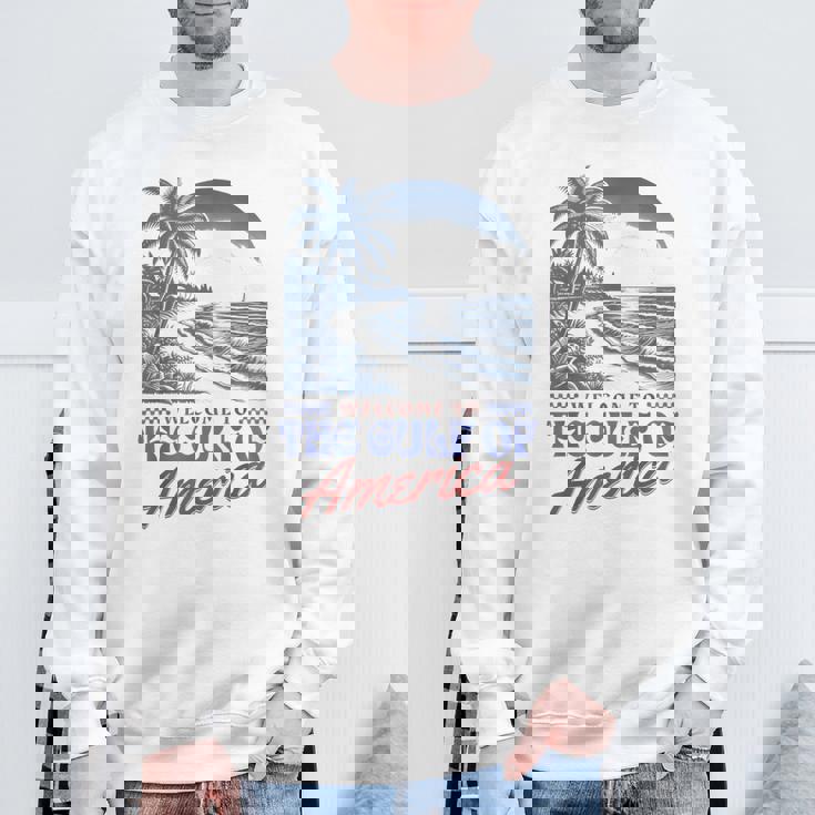 Welcome To America's Gulf Retro Vintage Beach Sweatshirt Gifts for Old Men