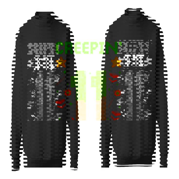11Th Birthday Gamer Pixel Creepin’ Into 11 Video Game Party Sweatshirt