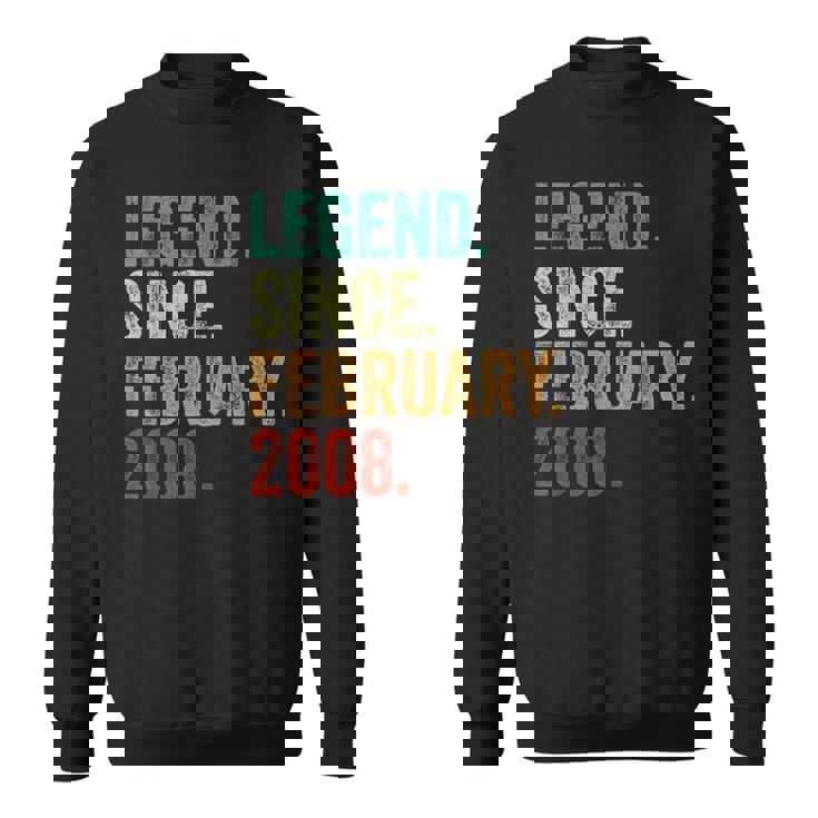 17 Years Old Legend Since February 2008 17Th Birthday Sweatshirt