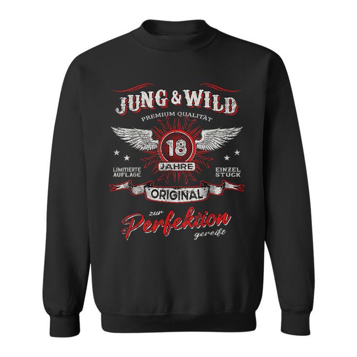 18 Jahre Jung & Wild Zum Perfektion Matured 18Th Birthday Sweatshirt